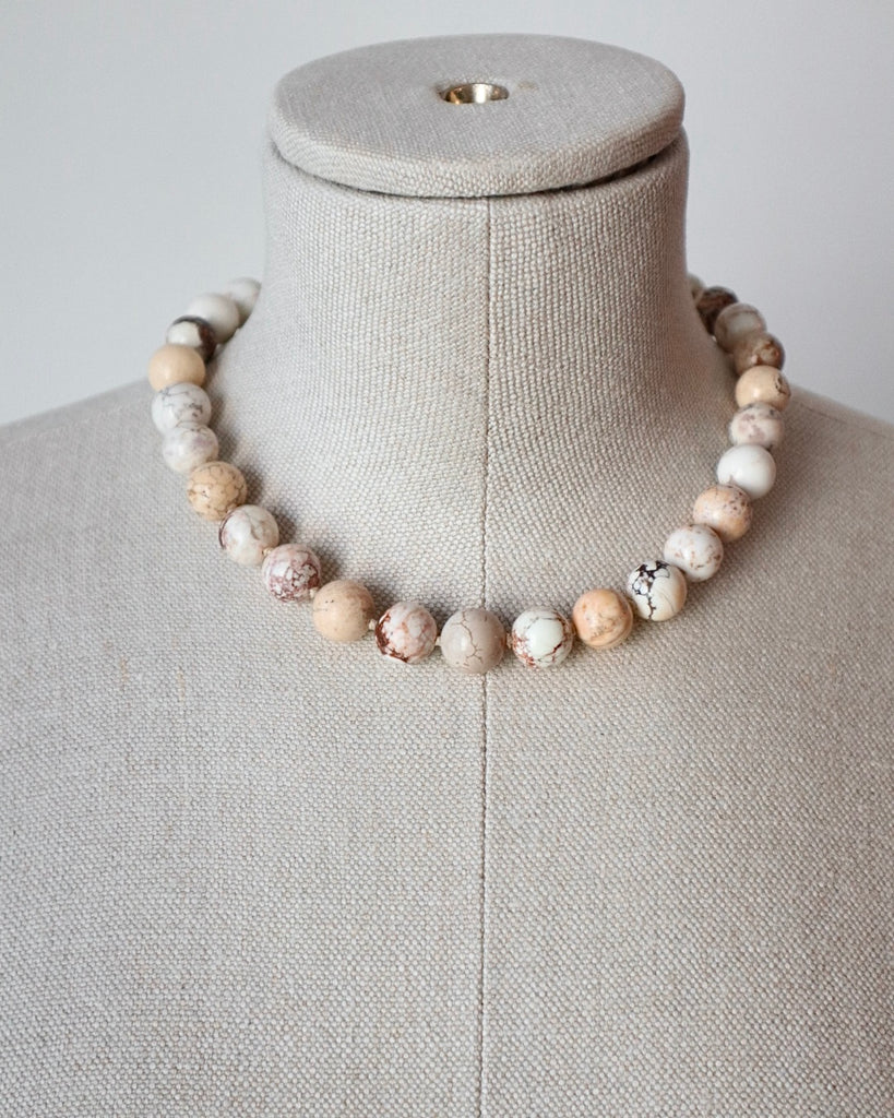 Riverstone beaded necklace big