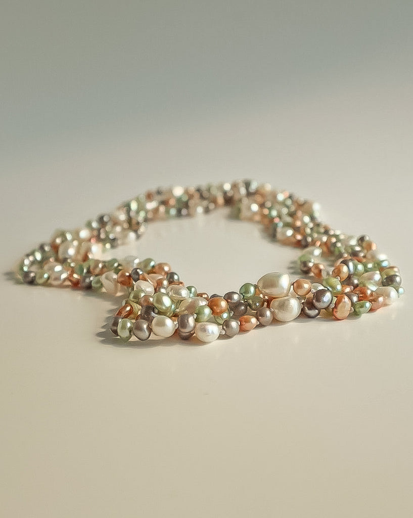 Multicolour Long Pearl necklace