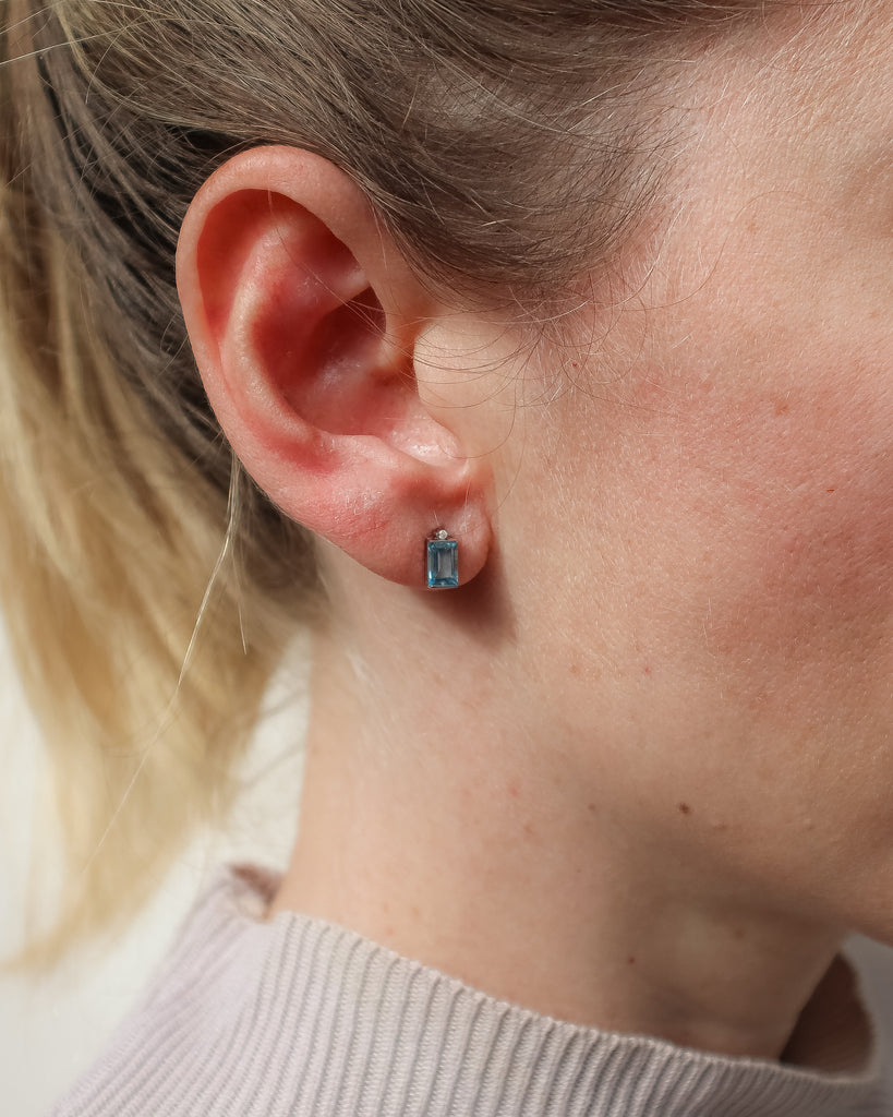 Lalique Blue Topaz Earrings