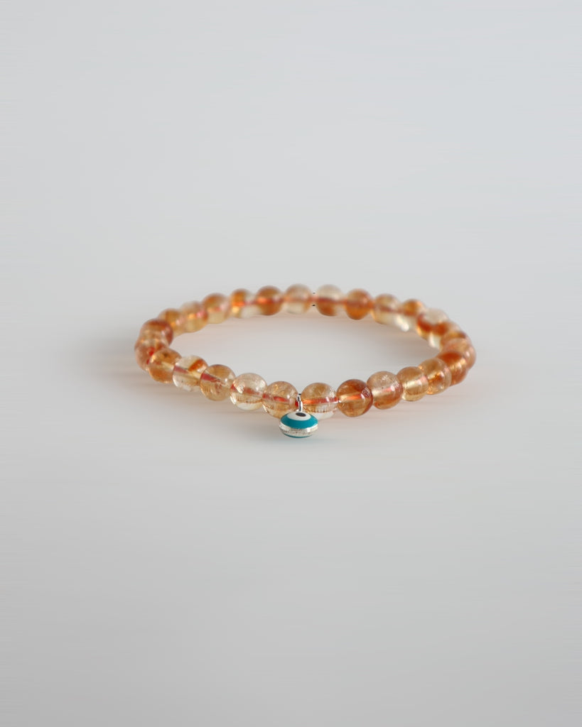 Citrine evil eye bracelet