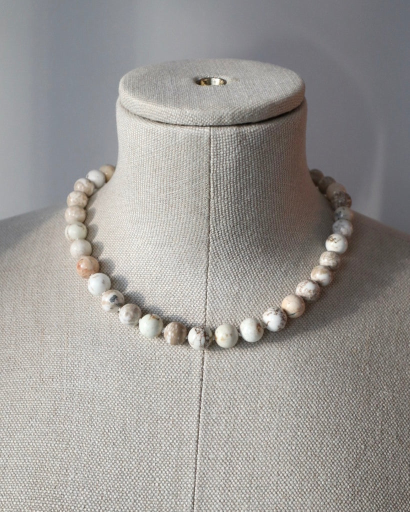 Riverstone beaded necklace small