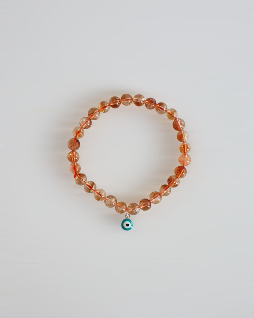 Citrine evil eye bracelet