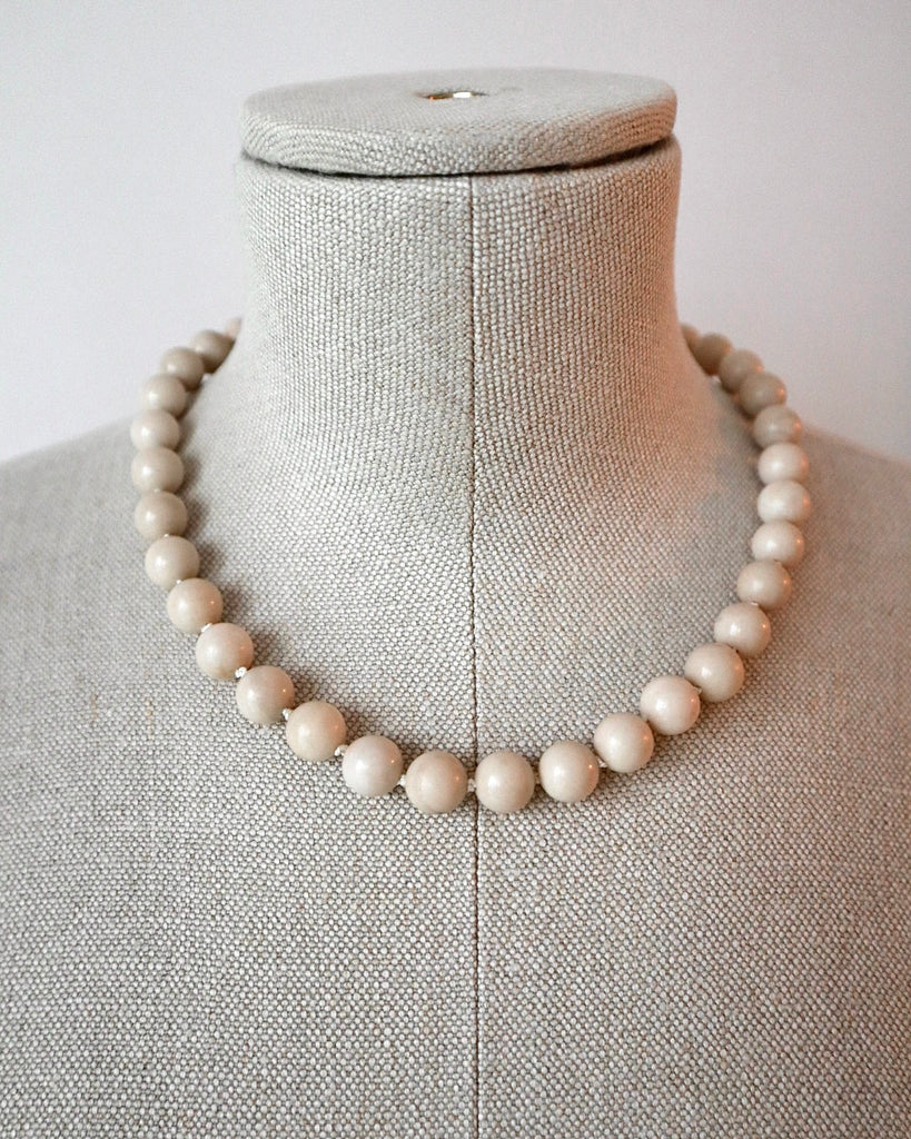 White Jade beaded necklace