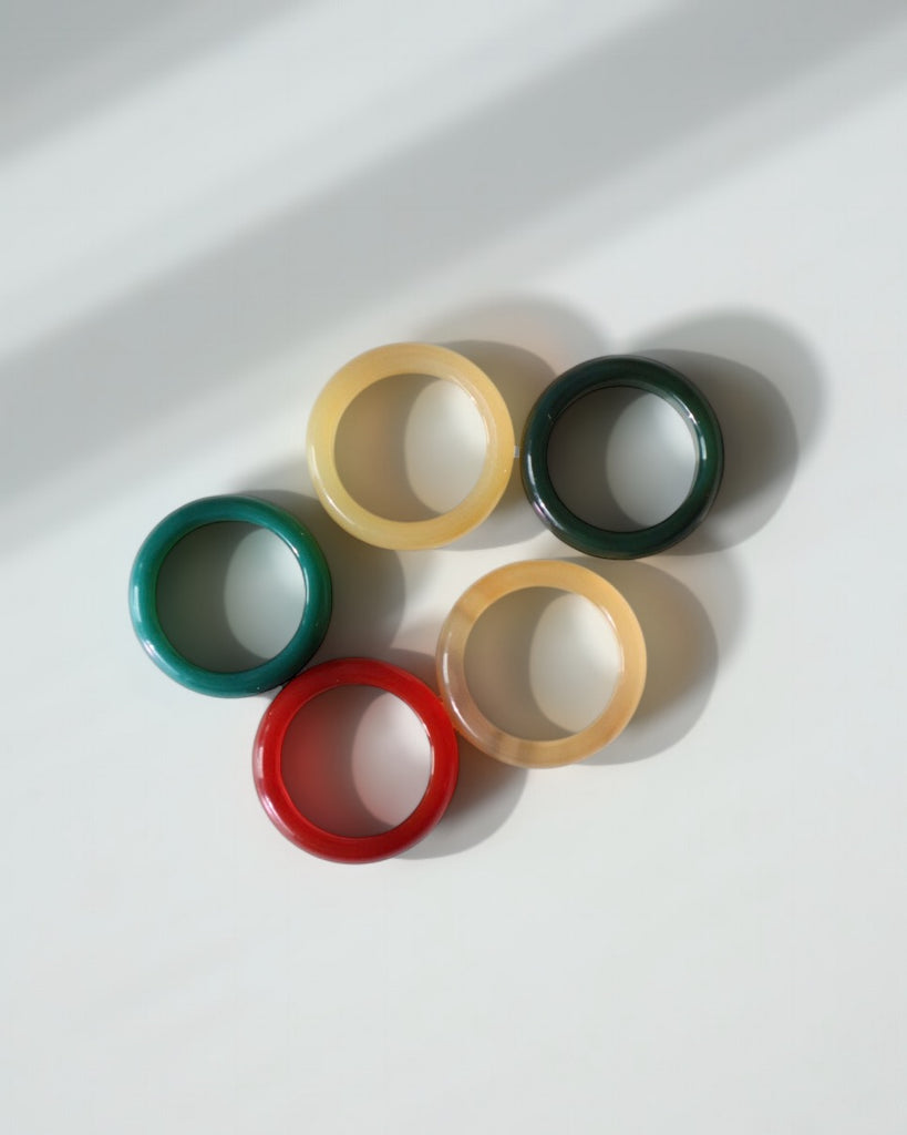 Agate rings all colours